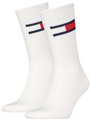 Tommy Hilfiger Unisex Crew Socken, Weiß, 43-46 EU