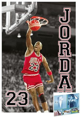 Close Up Michael Jordan - NBA Poster (23 Slam Dunk) (Größe: 61cm x 91,5cm) (Mit Poster Strips)