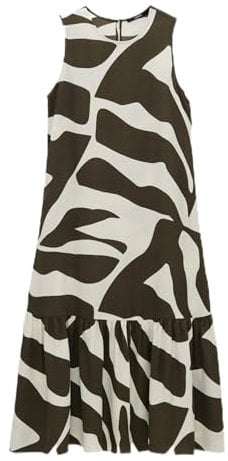 someday Damen Maxikleid | Trägerkleid QUOLLY Animal deep Green, 40