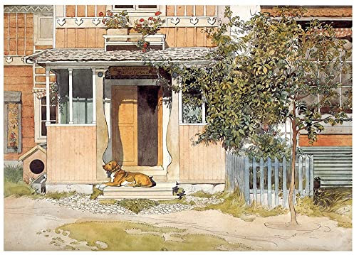 IPLUPJDY Kunstdruck Leinwand Poster Bilder Leinwand Poster Druck Die veranda von carl larsson Leinwand Wandbild für Wanddekoration 60x90cm