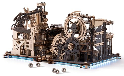 ROWOOD Murmelbahn Elektrische Modelle 3D Puzzle Erwachsene Puzzle Zwillingsstädte Holzbastel Bausätze