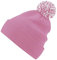 Roughtex Bommelmütze Damen Herren - Doppellagige Wintermütze als Beanie oder mit Umschlag tragbar Duskypink