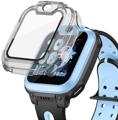 NewJourney Schutzhülle für Imoo Watch Phone Z1, Hartplastik-Hülle + Gehärtete Schutzfolie 2 in 1 für Z1 SmartWatch