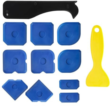 12 Pièces Lisseur Joint Silicone, Grattoir à Déjointer Carrelage, Outil de Lissage et Enlèvement de Joint Silicone pour Cuisine, Salle de Bain et Résine Acrylique