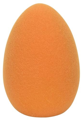 Posiwio dekoratives frühlingshaftes großes Dekoei Osterei beflockte Oberfläche in verschiedenen frühlingshaften Farben und verschiedenen Größen (Orange, groß)