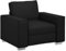 vidaXL moderner Kunstleder-Sessel in Schwarz | Robuste Innensitzgelegenheit, perfekt für Wohnzimmer und Büros | Pflegeleicht, stylisches Design, Bequeme Kissen
