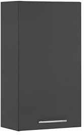 Laundreezy Hängeschrank Anthrazit Wandschrank 50 x 90 x 31 cm (B/H/T) | Wandschrank für die Waschküche, Hauswirtschaftsraum. 1 Drehtür, 2 Fächer für Waschmittel und Utensilien, Dekor in Anthrazit