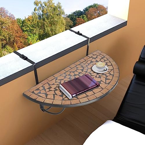 Frdhee Campingtisch Outdoor Esstisch Terrassentisch,Balkonhängetisch Mosaik Terracotta,Für Garten,Terrasse,Einfach Zu Montieren,Einfach Zu Warten