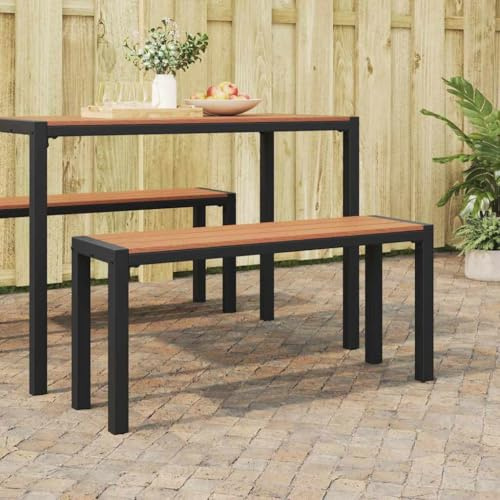 Pyvara Gartenbank Braun Stahl 100 x 28 x 45 cm robust wetterfest für Terrasse Balkon und Garten mit stabilem Sitz bequem langlebig pflegeleicht ideal für draußen und Veranda