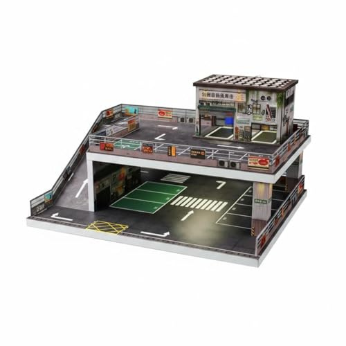 LeeQinersw Présentoir Voiture Meuble Présentation Modèle Garage Ville Fibre Détail Route Plastique pour Collection Décoration Bureau, Car Wash