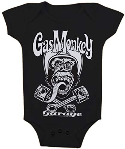 Gas Monkey Garage Unisex-Baby BG-13-GMG13002-H64-7 Baumwolle, Nero, 12 Mesi