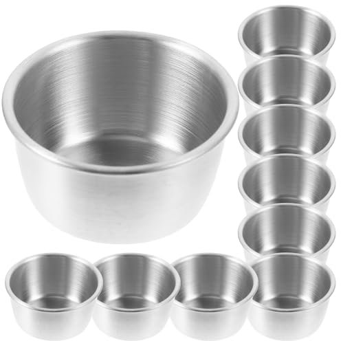 UPKOCH 10pcs Sauce en Acier Inoxydable Soucoupes Individuelles Bols Ronds Assaisonnement Plats Empilables et Lavables au Lave-vaisselle