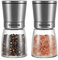 Vucchini Salt and Pepper Grinders 2 Set with Ceramic Core Cinnamon,Adjustable Coarseness,Color Silver,Spice Mills,Home Kitchen Birthday,Housewarming Gifts