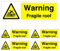 Pack of 5 Fragile Roof Warning Sign Self Adhesive (100 x 300 mm) Waterproof Fragile Roof Sign Stickers Sara Prints®