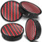 SkinoEu 4 x 60mm Universal Schwarz Rot Kohlenstoff Alufelgen Nabenkappen Felgen Kappen Felgendeckel Radkappen Radnabendeckel Nabendeckel Felgenkappen CXZ 3