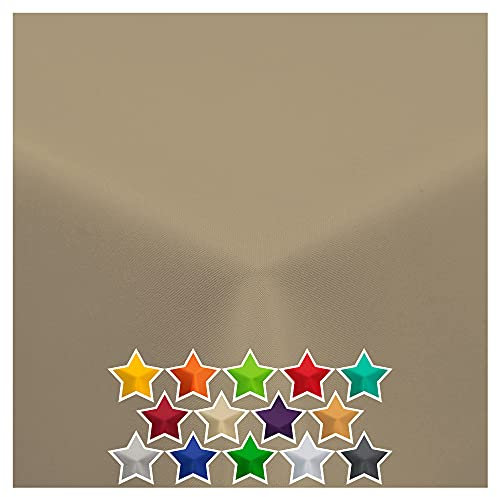 StoffTex Tischdecke I Tischläufer I Tischtuch I Tischwäsche I Dauerhaft Kratzfest I Tischdekoration aus Polyester für Wohnzimmer, Esszimmer, Balkon, Garten (Beige, 120 x 160 cm)