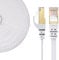 Elfcam® - 12m Cable de red Ethernet RJ45, Cat 7 STP 100% Cobre, Cable plano, 32 AWG, Blanco (12M)