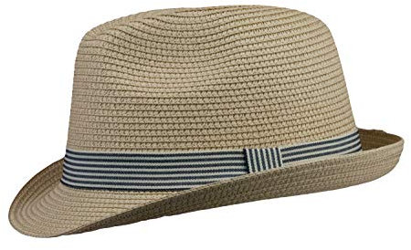 Black Jungle Peron Strohhut Sommerhut Strandhut Freizeithut Natur Trilby (Natur, 60 cm)