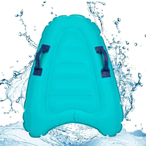 Aufblasbares Bodyboard,Tragbares Schwimmenbrett mit Griffen, Surfboards weiche Bodyboards zum Schwimmen, Lernen Hilfsmatte, Tragbares Schwimmbrett, Pool Schwimmen Sommer Wassersport