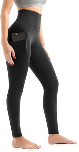 Walifrey Leggings with Pockets for Women, High Waisted Buttery Soft Womens Leggings for Gym Yoga Workout (Black LXL)