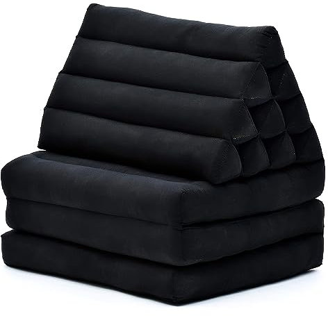 DEVINK 3-Fach-Matte mit Dreieckskissen – bequemes TV-Kissen, Faltbare Matratze mit Kissen aus umweltfreundlichem Kapok,(E)