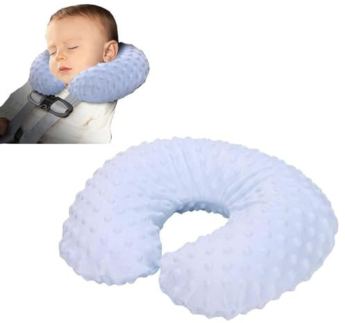 HFYMXNB Nackenkissen Kinder Auto Reisekissen,Kinder Kissen Kinderkopfkissen Babykopfkissen, Junge Mädchen Schlafkissen U-förmig ,Protecto für Kinder Bett Schlafen Kinderwagen Autositz Geschenk,Blau