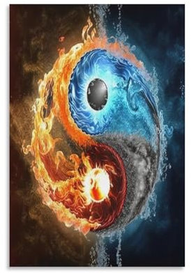 KeAan Yin Yang Tai Chi Poster Wallscroll Wandbanner Für Dekorative Rollbild Wandbild Stoff Poster Leinwand Wandkunst Wand-Deko Leinwandbilder Ölgemälde 16x24inch(40x60cm)