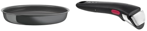 TEFAL Ingenio Renew Poêle 28 cm, Induction, Revêtement céramique antiadhésif, Recyclée & Ingenio Poignée amovible noire, Empilable, Verrouillage sécurité 3 points