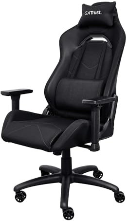 Trust Gaming GXT 714 Ruya Gaming Chair, Adjustable Computer Chair with Neck and Lumbar Support, Rotatable Seating, Class 4 Gas Lift, PC Tiltable Seat for Gaming Setup, Streaming, Office – Black