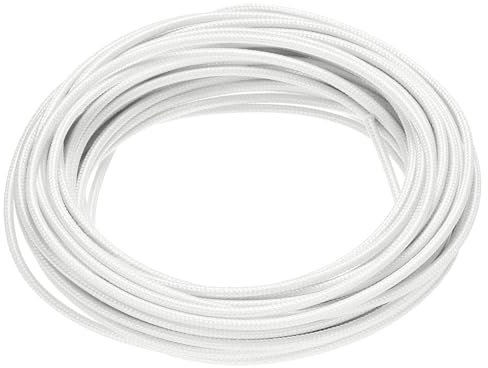 QUARKZMAN 10 Metros / 32.8 Pies 1mm² Cable de Silicona Trenzado Flexible de Alta Temperatura -60 a 300 Grados Celsius Cable Eléctrico Aislado Resistente para la Industria, Blanco