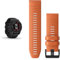 Garmin fēnix 7 PRO SOLAR, Multisport GPS Smartwatch, Advanced Health and Training Features QuickFit 26 Watch Bands - Ember Orange Silicone