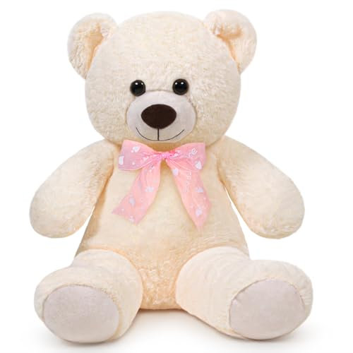 Sausudols Orso di Peluche Teddy Orsacchiotto Grande 40 cm Peluche Giocattolo Regalo per Compleanno Natale e San Valentino Bianco