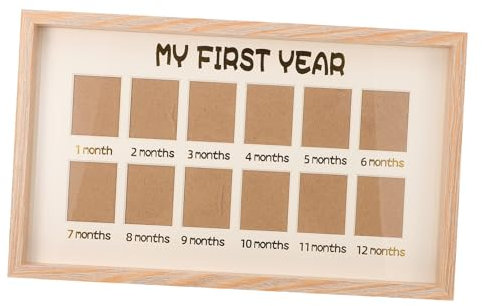 HAPINARY Säuglingswachstumsrahmen Gedenkfotorahmen für das erste Jahr 12-Monats-Bilderrahmen Baby-Desktop-Schmuck