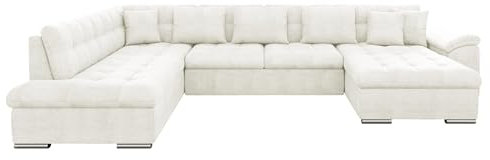 Mirjan24 Eckcouch Ecksofa Niko Bis, Design Sofa Couch mit Schlaffunktion und Bettkasten U-Sofa Farbauswahl Wohnlandschaft vom Hersteller (Ecksofa Rechts, Flow 06)