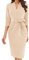 GRACE KARIN Office Dresses V Neck 3/4 Sleeve Apricot Wrap Dress Church Dresses for Women 2024 Beige M