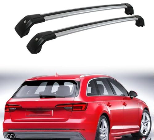 GuGuoZZ Aluminium Dachträger Relingträger für Audi A4 Avant (8W5, B9) 2015-2022 Dachgepäckträger für Fahrradträger Dachboxen Oder Als Skihalter
