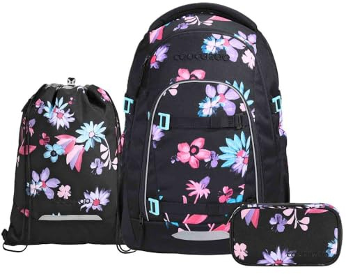 Coocazoo Mate Schulrucksack Set 3tlg. inkl Sportbeutel (Floral Artnight)