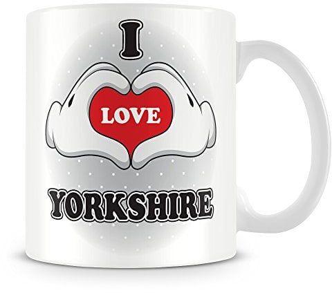 I Love Yorkshire Mug - Add Photo - Personalised Love-Heart Hands Design Gift