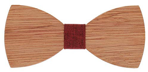 SHIPITNOW HölzFliege Herren Bordeaux - Fliege Holz und Baumwolle Männer - Fest, Ehe, Hochzeit