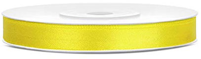 Satinband Polyester Schleifenband Seidenband Geschenkband 6/12/25/38/50/100 mm x 25 m (Größe 6mm x 25m - Farbe Gelb)