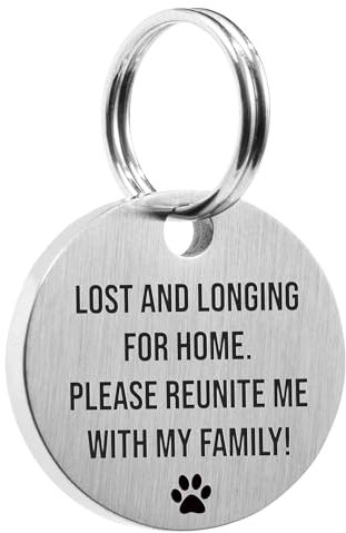 Personalised Pet Tag - Custom Dog Collar ID Tags, Stainless Steel Scratch-Resistant and Durable - Suitable for Dogs, Puppies, Cats and Kittens - Double Side Engraving - Dog Accessories - 21mm