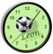 CreaDesign, Wanduhr Kinder personalisiert mit Name, Motiv Fußball 2, Rahmen Wanduhr schwarz, Ø 19,5 cm