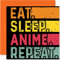 Lustige Geburtstagskarte Sie oder Ihn Eat Sleep Anime Repeat Happy Birthday Cards Manga Japanische Animationsliebhaber Geschenke 145 mm x 145 mm Geburtstagskarten alle Anlässe Kinder oder Erwachsene