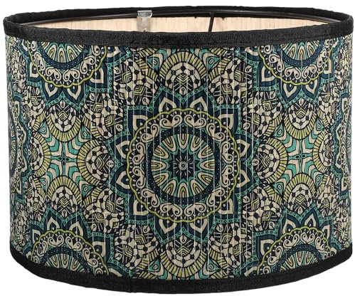 BESPORTBLE Lampenschirm Mandala Retro DunkelgrüN, Bambus Und Eisen, E27 Lampenschirm FüR HäNgelampe, Tischlampe, Deckenlampe, Diy Deko