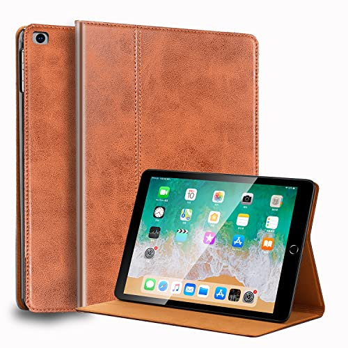 Gexmil Coque pour iPad Mini 7,9 Pouces Cover,5ème/4ème/3ème/2ème/1ème Génération(2019/2015/2014/2013/2012) Étui en Cuir Véritable,Sommeil/Réveil Automatique,Stand Réglable,Huile Cire Cuir Marron