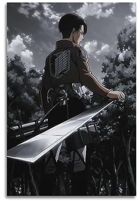 VZRSQZK Poster, Motiv: Anime-Angriff auf Titan, Levi Ackerman, dekoratives Gemälde, Leinwand, Wandposter und Kunstdruck, moderne Familienschlafzimmer-Dekoration, Poster, 20 x 30 cm