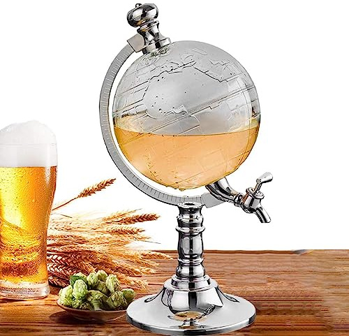Voihamy Weinspender Im Glo-Bus Stil | Whisky Dekanter Spender | 1,5 Liter Glo-Bus Getränkespender Mit Zapfhahn | Transparenter Whiskyfass Dekanter | Kreativer Weinausgießer Für Bier, Wein, Cocktails