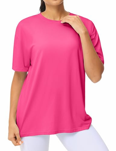 THE GYM PEOPLE T-Shirt Oversize Cotone Donna Manica Corta Sportiva | Spalla Scesa, Oversize, Collo Tondo, Monocolore, Leggero, Traspirante, Morbido, Top Estivi Palestra Tempo Libero