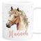 Pferde Tasse personalisiert Pferdetasse Mädchen Becher mit Namen Kinder Geschenkidee für Pferdeliebhaber Geschenk aus Keramik