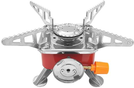 ZONADAH Mini estufa de camping portátil resistente al viento camping estufa de gas mini quemador plegable estufa de camping quemador para picnic al aire libre mochilero viajes
